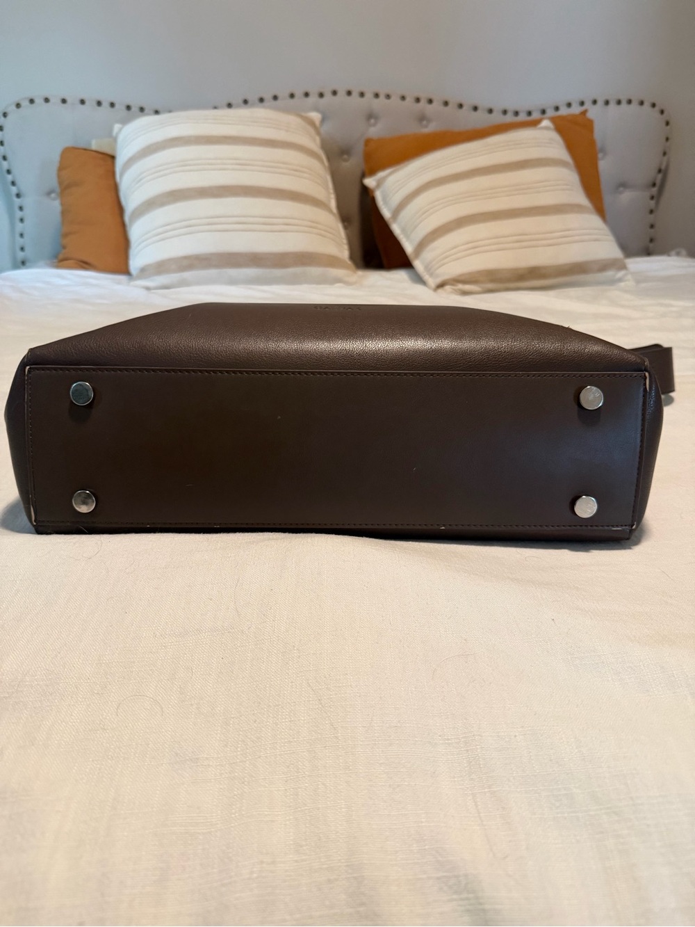 CALPAK leather laptop tote in espresso - Picture 5 of 7